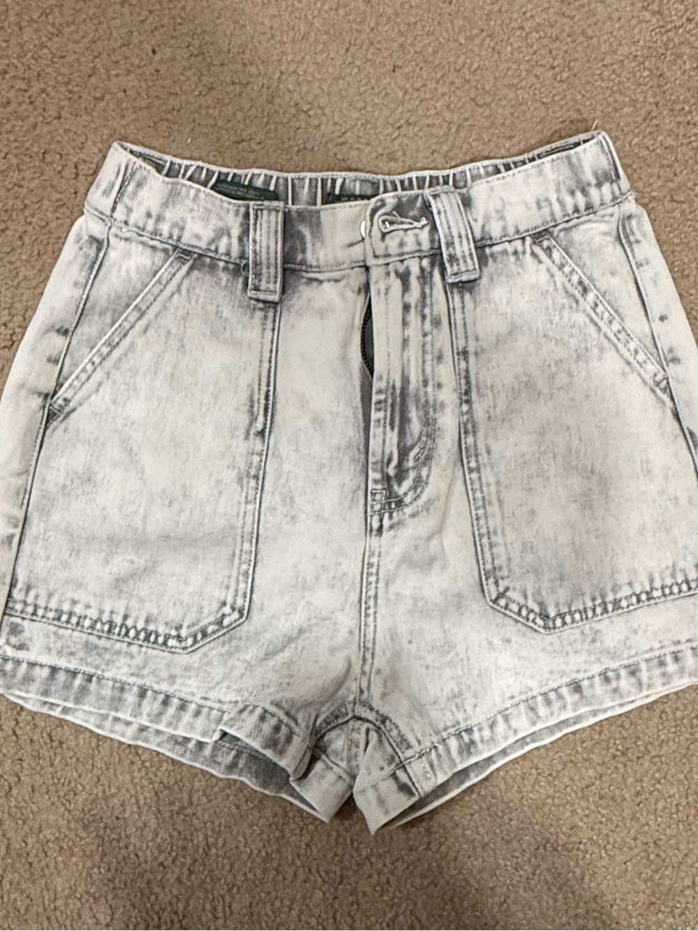 wild fable High-Rise Acid Wash Jean Shorts - White/Gray